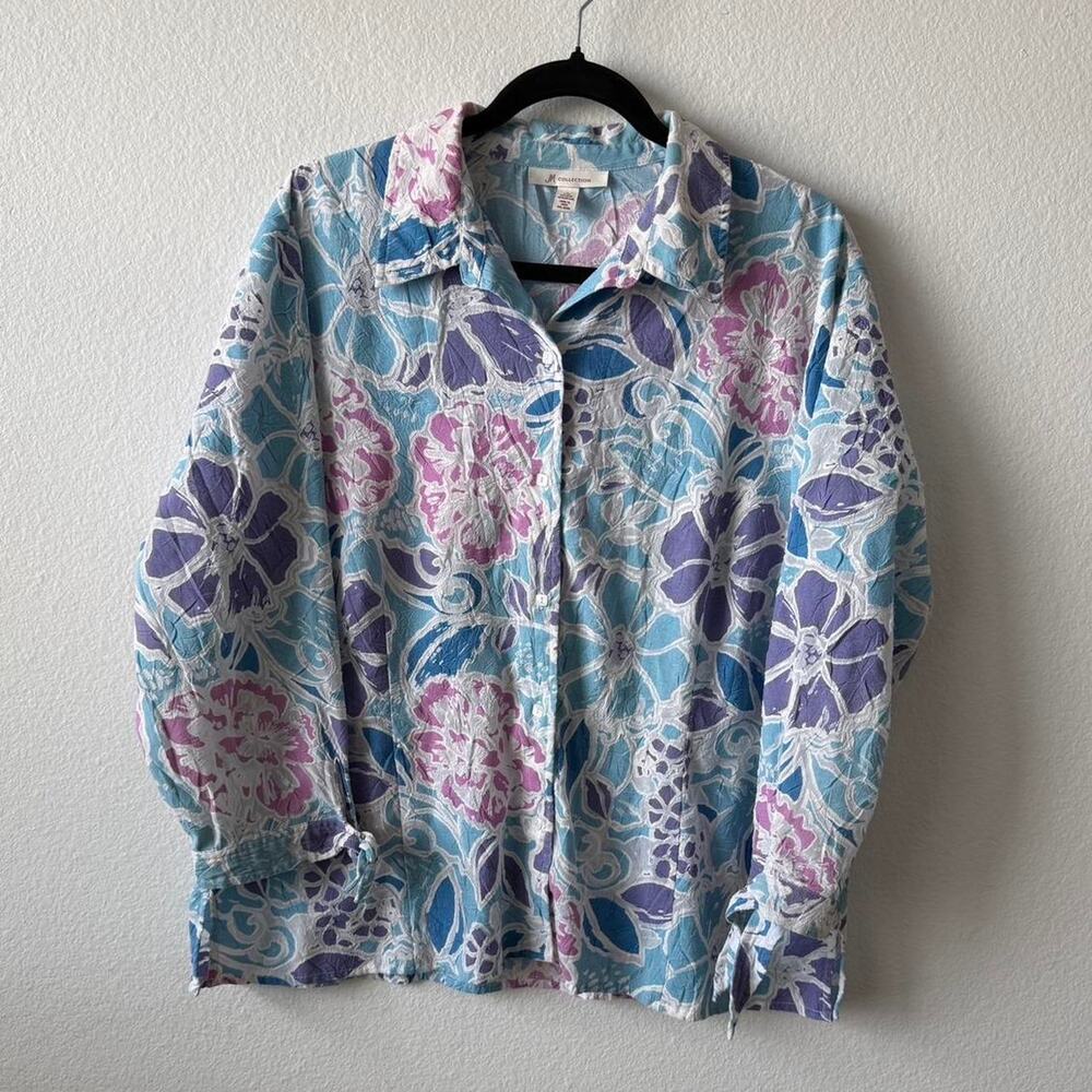 Vintage 90s pastel floral button down